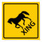 Horse Crossing Highway Sign