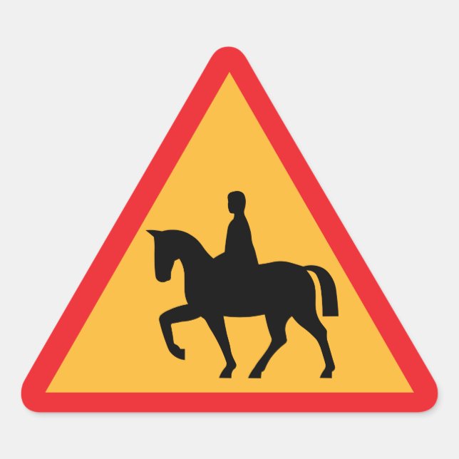 Horse Crossing Sign Sticker (Front)