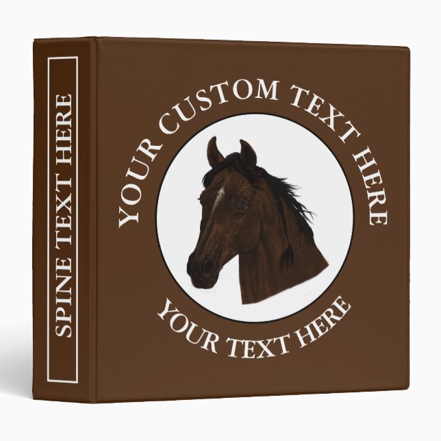 Horse Custom Text Classic Icon Logo  Binder (Front/Spine)