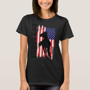 Horse Dad American Flag Like A Regular Dad But Coo T-Shirt