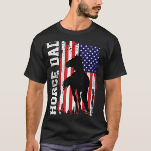 Horse Dad American Flag Like A Regular Dad But Coo T-Shirt