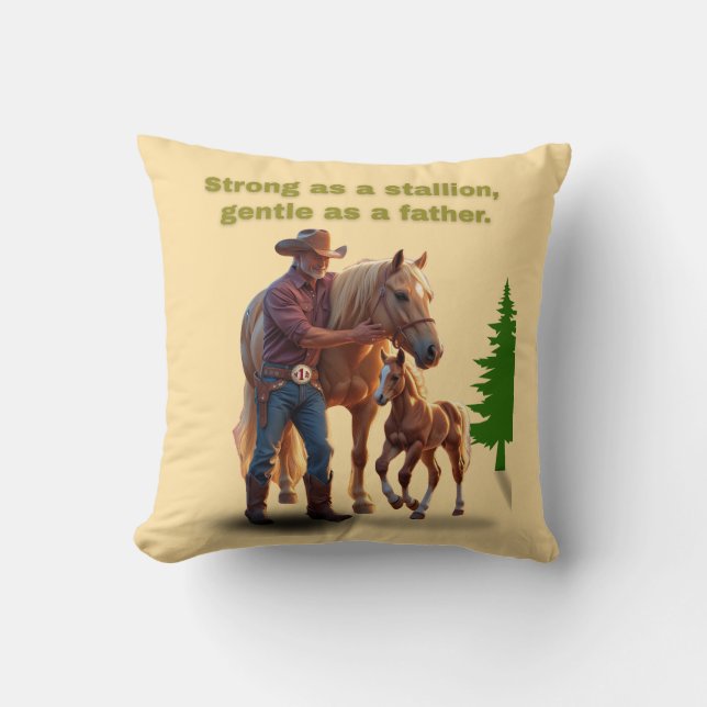 Horse Dad Pride – Father’s Day Equestrian Edition Throw Pillow (Front)