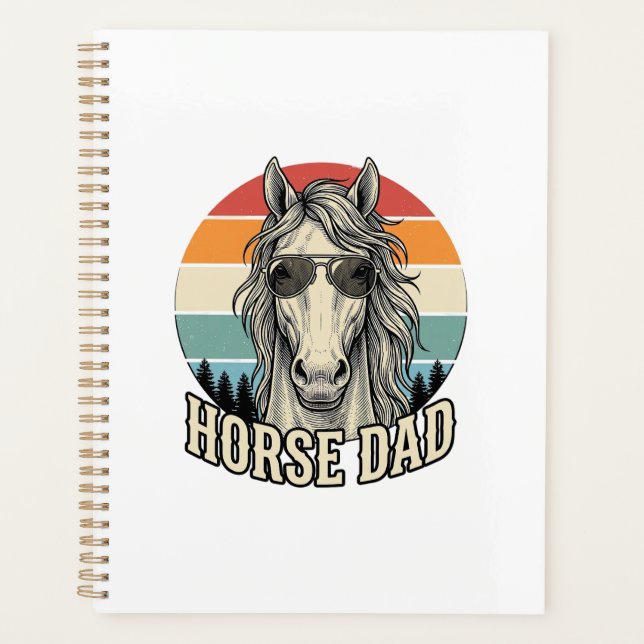 Horse Dad Vintage Sunset Engraving Vector Design_1 (Devant)