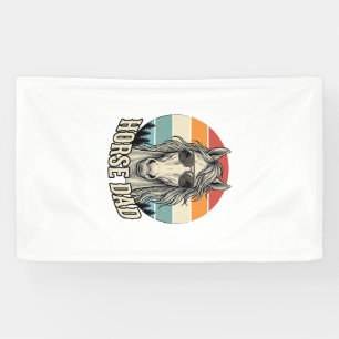 Horse Dad Vintage Sunset Engraving Vector Design_1 Banner