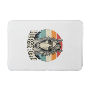 Horse Dad Vintage Sunset Engraving Vector Design_1 Bath Mat