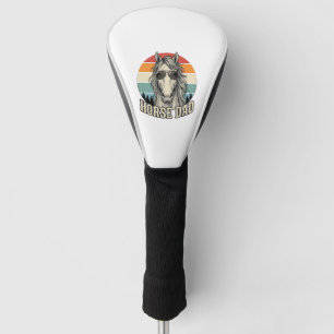 Horse Dad Vintage Sunset Engraving Vector Design_1 Golf Head Cover