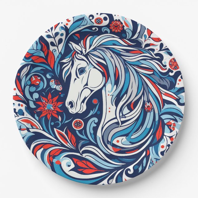 Horse design paper plate (Front)