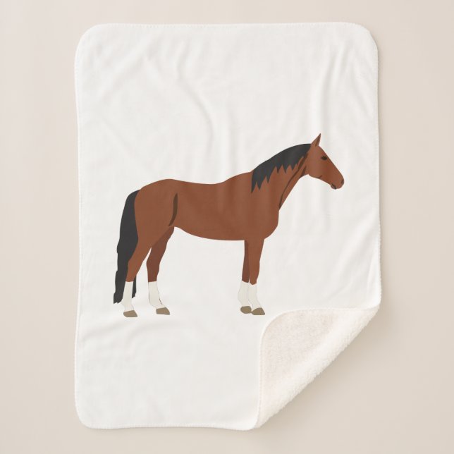 Horse Design Sherpa Blanket (Front)