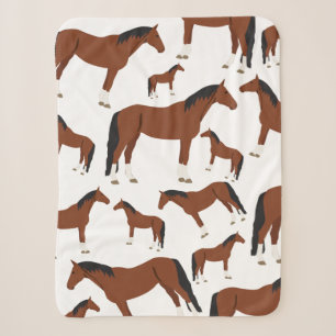 Horse Design Sherpa Blanket