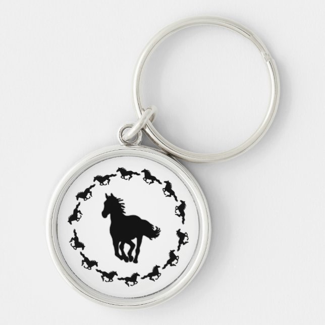 Horse Design Silhouette Keychain (Front)