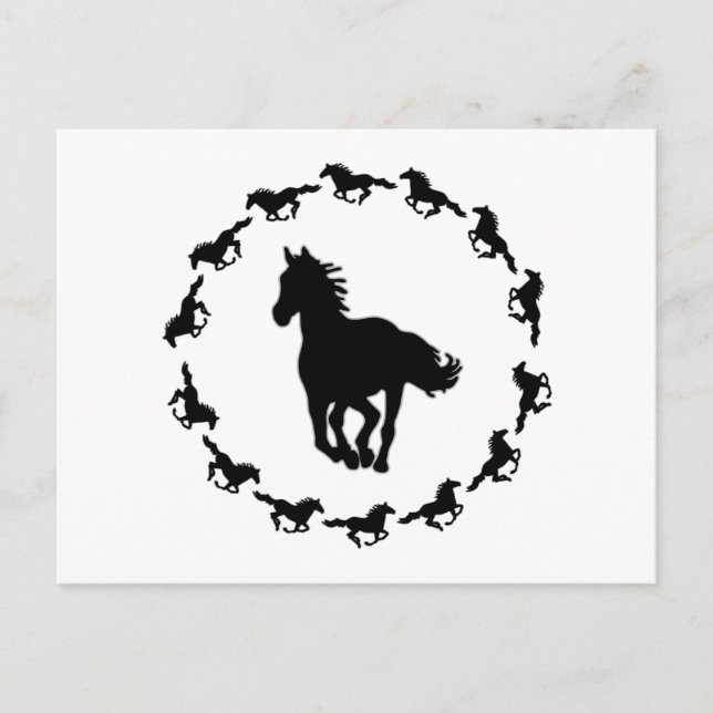 Horse Design Silhouette Postcard (Front)