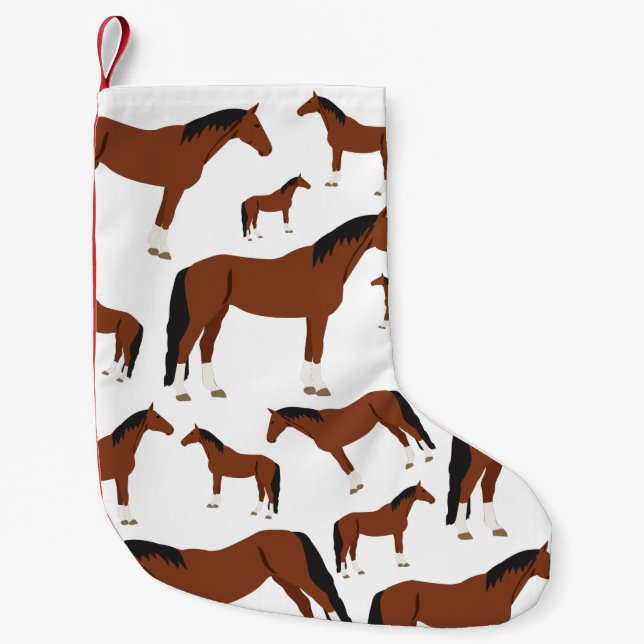 Horse Design Small Christmas Stocking (Front)