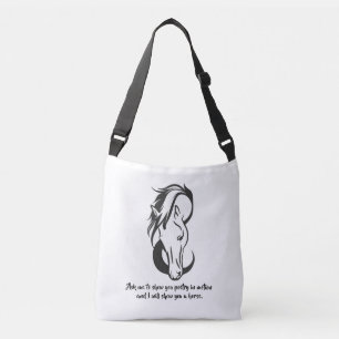 Horse Design with Poetry in Motion Quote Crossbody Bag