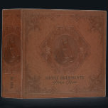 Horse Documents Brown Horse Head Leather Binder<br><div class="desc">Very cool image of brown vintage leather texture with a vintage embossed frame and a horse-head.
Customizable horse documents and horse name.</div>
