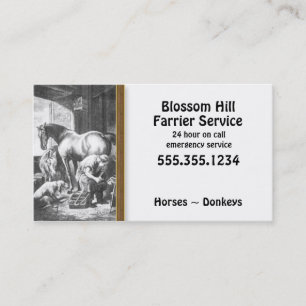 Horse Donkey Farrier Business Card