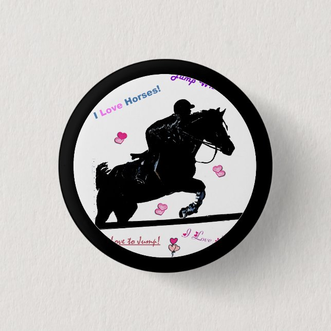 Horse Doodles 1 Inch Round Button (Front)