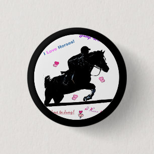 Horse Doodles 1 Inch Round Button