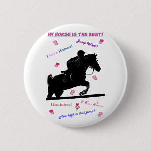 Horse Doodles 2 Inch Round Button