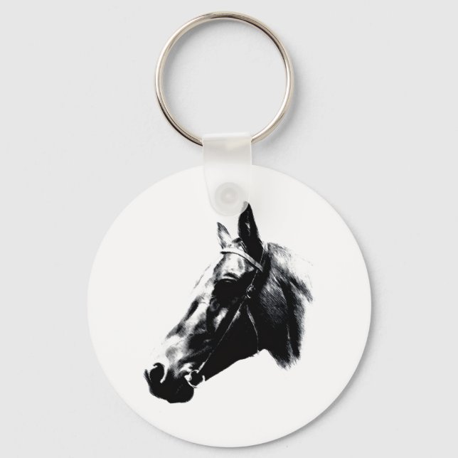 Horse Drawing Artwork Card Keychain (Front)
