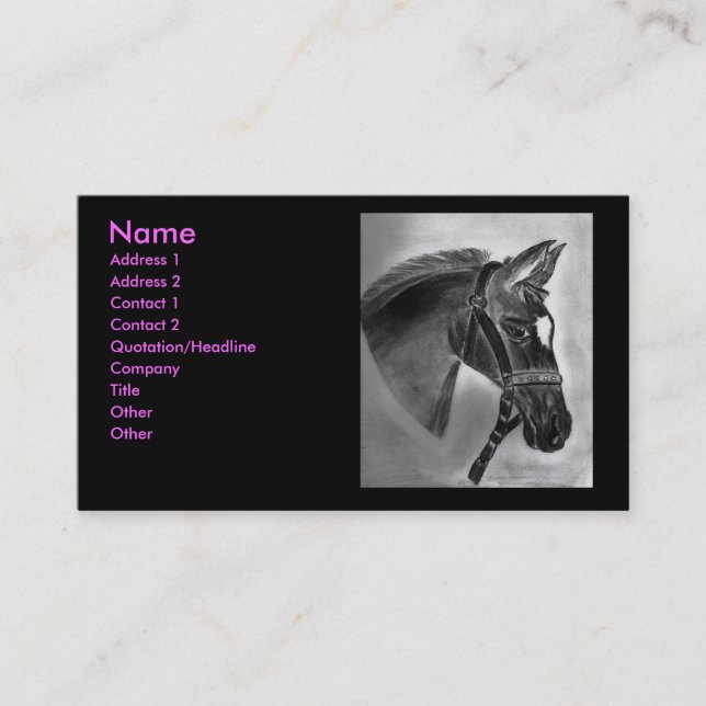 Horse drawing business card (Front)