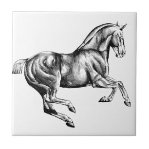 Horse drawing sketch art handmade tile