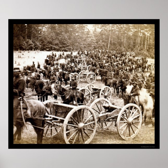 Horse Drawn Cannons near Fair Oaks, VA 1862 Poster (Front)