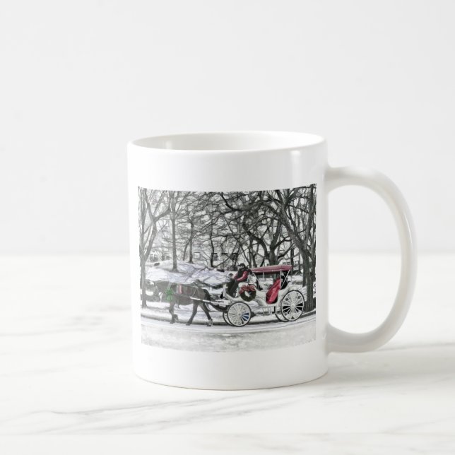 Horse Drawn Carriage in New York City Coffee Mug (Right)