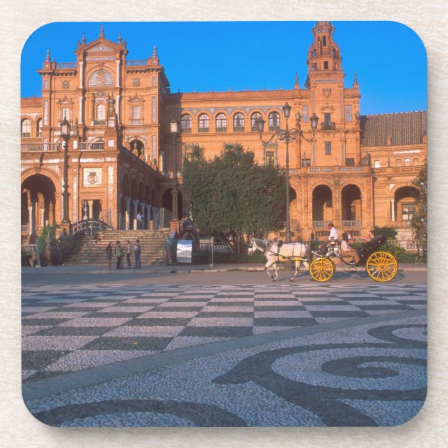 Horse drawn carriage in the Plaza de Espana in Coaster (Front)