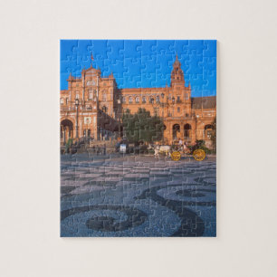 Horse drawn carriage in the Plaza de Espana in Jigsaw Puzzle