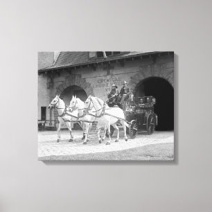 Horse-Drawn Fire Engine, 1922 Canvas Print