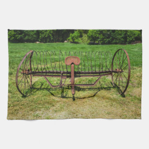 Horse Drawn Hay Rake Kitchen Towel