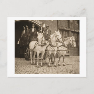 Horse Drawn Hook and Ladder Fire Company - Vintage Postcard