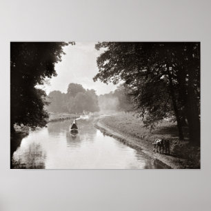 Horse drawn narrowboat Watford UK Poster