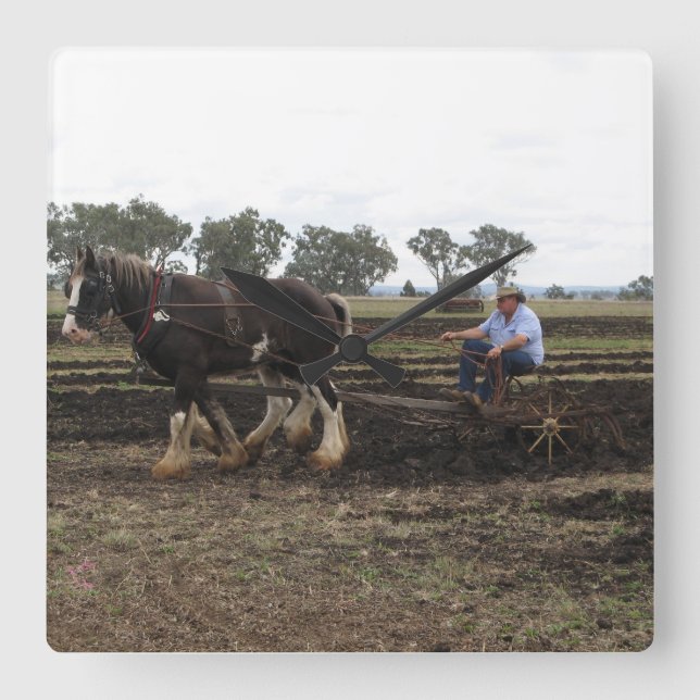 horse drawn plough clock (Front)
