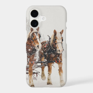 Horse Drawn Sleigh Christmas Scene