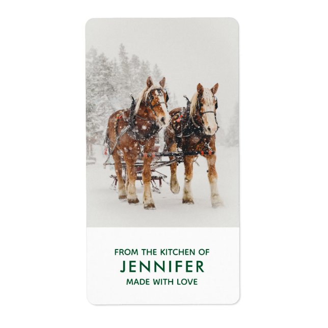 Horse Drawn Sleigh Christmas Scene Kitchen (Front)