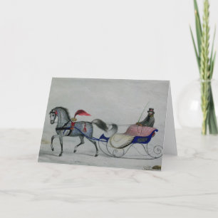 Horse Drawn Sleigh Holiday Card