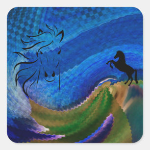 Horse Dreaming of Freedom  Square Sticker