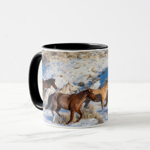 Horse Drive in Winter on Hideout Ranch Mug