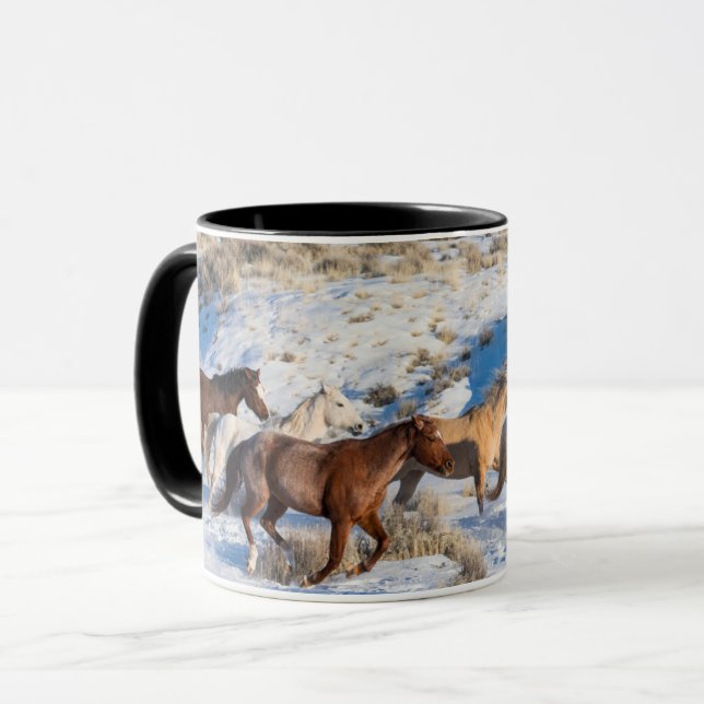 Horse Drive in Winter on Hideout Ranch Mug (Front Left)