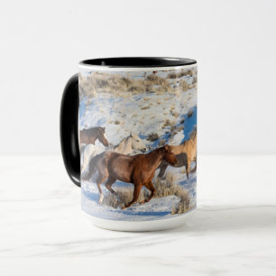Horse Drive in Winter on Hideout Ranch Mug