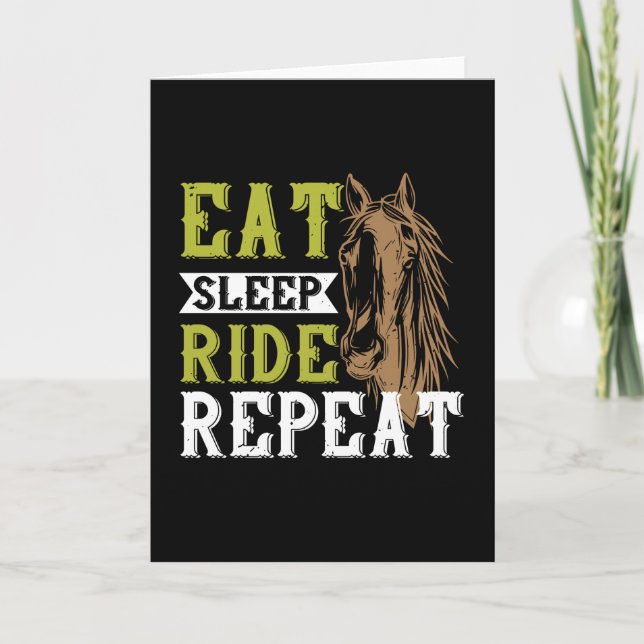 Horse - Eat Sleep Ride Repeat Card (Front)