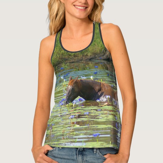 Horse eating in the lake, Australia, AllOver Photo Tank Top