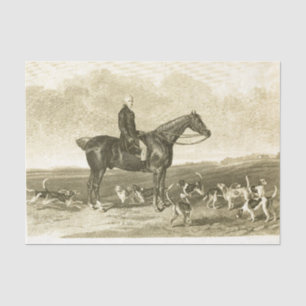 Horse Ephemera Decoupage Vintage Man Dogs Hunt Tissue Paper