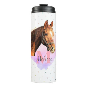 Horse Equestrian Animal Monogram Pattern Thermal Tumbler