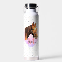Horse Equestrian Animal Monogram Pattern Water Bot
