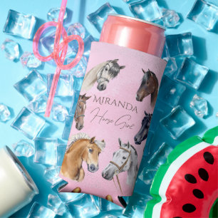 Horse equestrian birthday party gifts favors seltzer can cooler