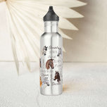 Horse equestrian gifts for girls personalized name 710 ml water bottle<br><div class="desc">Horse equestrian gifts for girls personalized name collage water bottle,  beautiful watercolor horse portraits with girls name collage.</div>