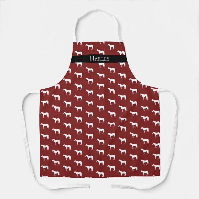 Horse Equestrian Personalized Choose Your Colour Apron (Front)