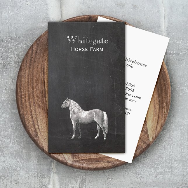 Horse Equestrian Rustic Black Business Card (Creator Uploaded)
